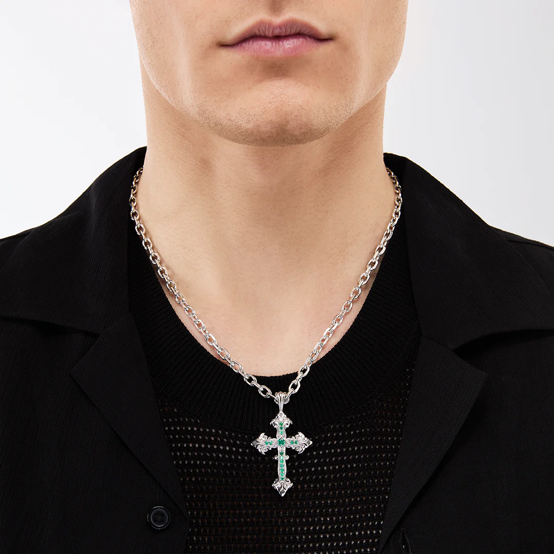 Collana Croce Avelli Smeraldi - Image 4