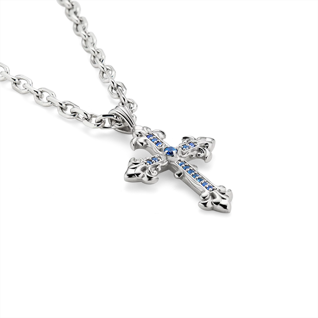 Collana Croce Avelli Zaffiri - Image 4