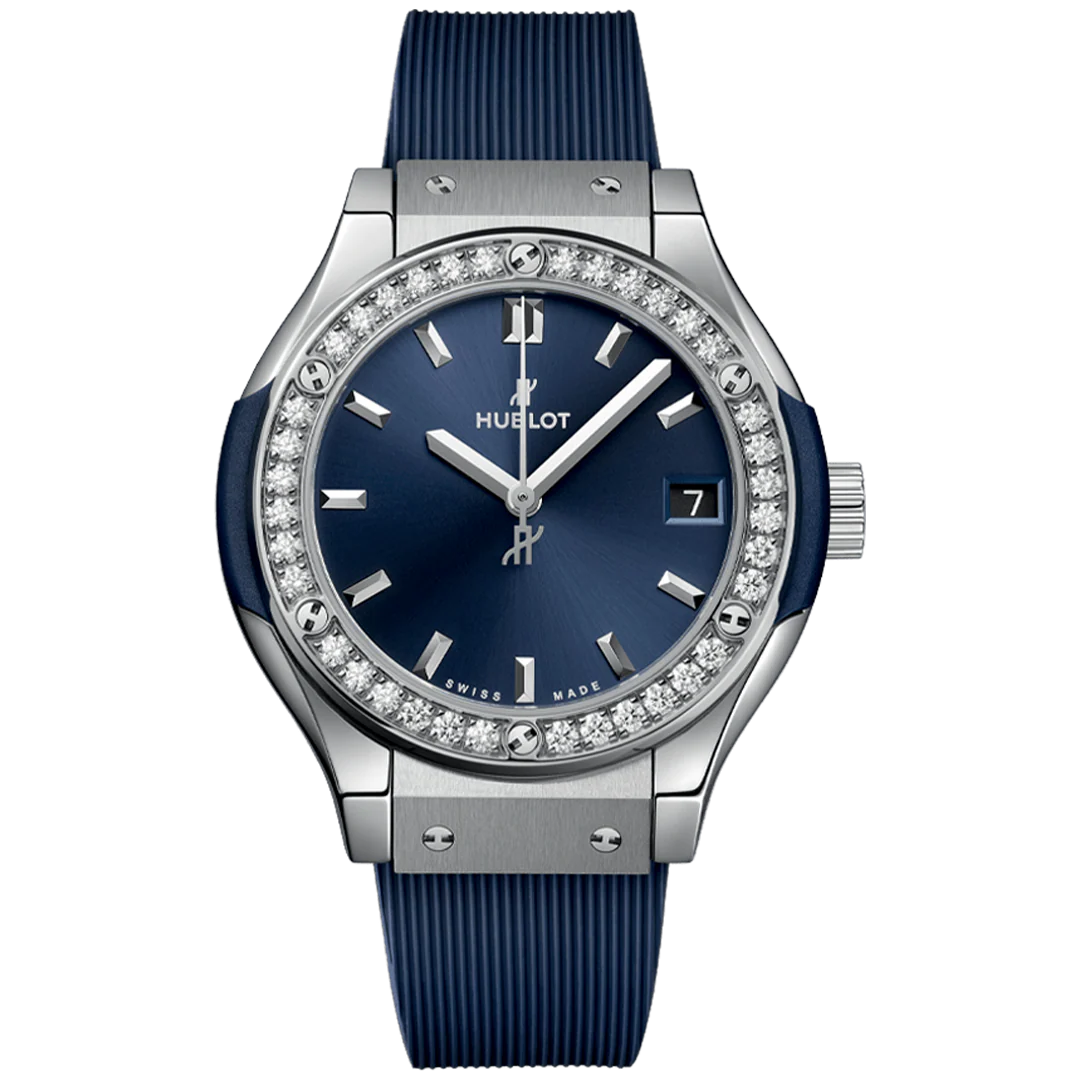 Classic Fusion Titanium Blue Diamonds