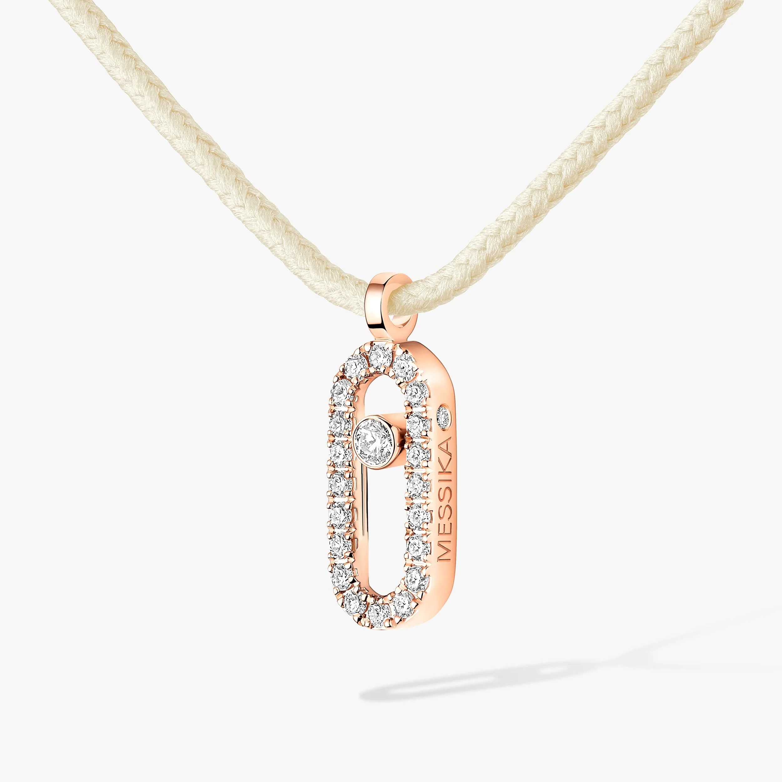 Collana Messika CARE(S) Cordino Crema Pavé - Image 2