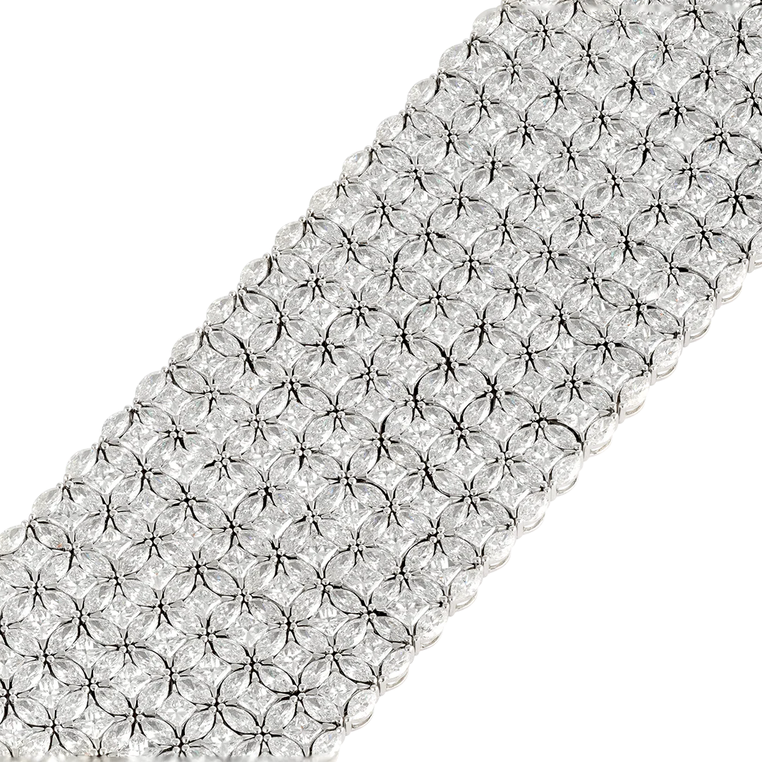 Bracciale Manchette Diade in oro bianco con diamanti - Image 4